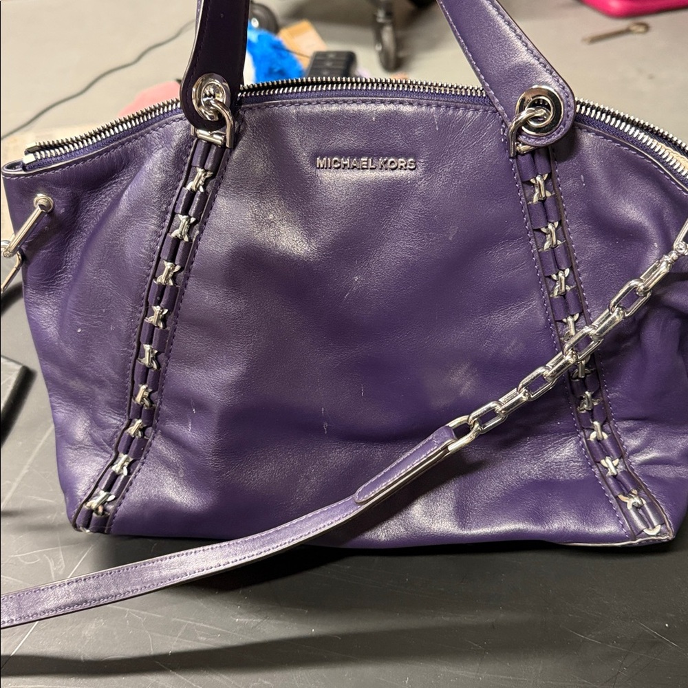 Michael Kors Violet Leather Satchel